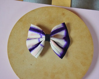 Large hair bow, handmade bow, purple/beige, accesoires, gift idea for girls, sustainably made