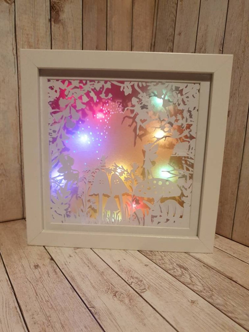 Free standing shadow box frame light up papercut fairy Etsy