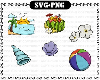 Summer SVG and PNG - summer Beach svg cutting file - Vacation svg cricut