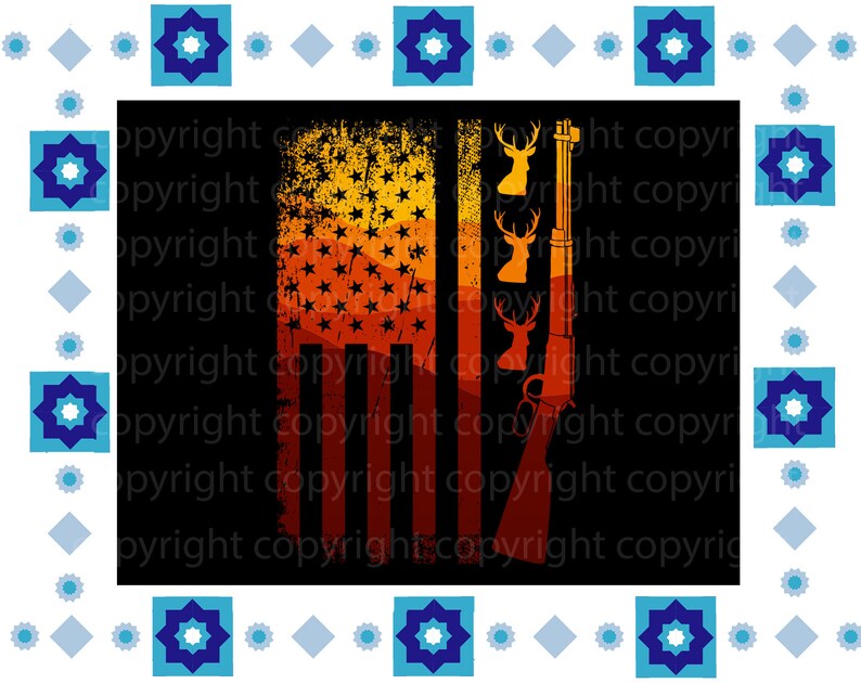 Download Hunting USA American Flag Sunset SVG PNG | Etsy