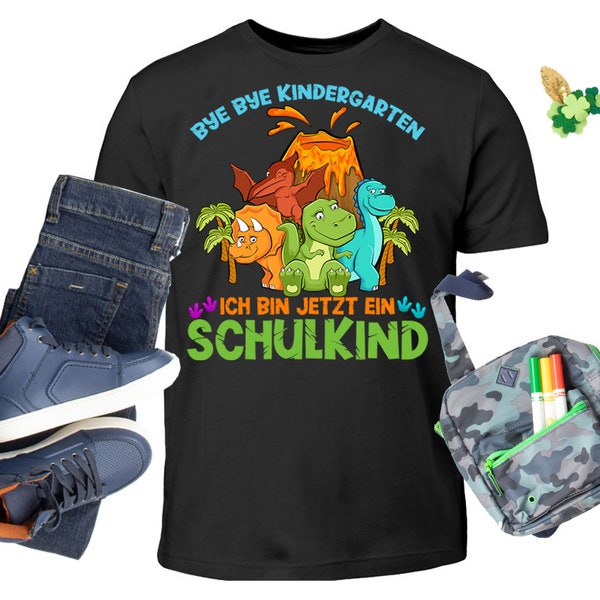 Schulkind 2022 Dinosaurier Schulanfang Einschulung Shirt - Dino Schulkind Geschenk Kinder T-Shirt