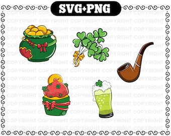 Leprechaun Shamrock St Patricks SVG And PNG - Saint Patricks Day Svg Cricut cut files - Lucky Svg - Irish Png - Lucky Shamrock Svg
