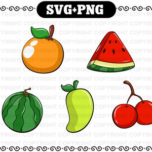 Fruits SVG and PNG - Fruits svg cutting file - Fruits svg cricut