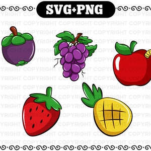 Fruits SVG and PNG - Fruits svg cutting file - Fruits svg cricut