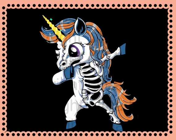 Download Funny Dabbing Unicorn Skeleton Zombie Corn Halloween Png And Etsy PSD Mockup Templates