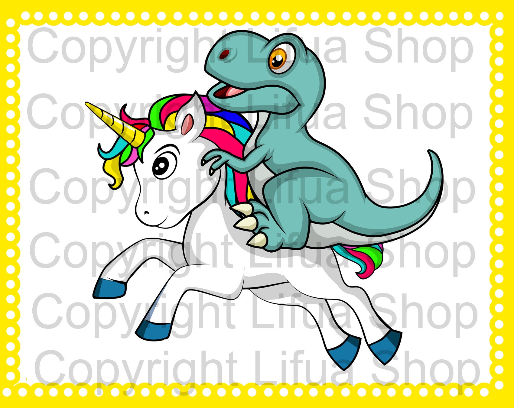 Download T Rex Dinosaur Riding Unicorn Svg And Png Dinosaur Unicorn Etsy