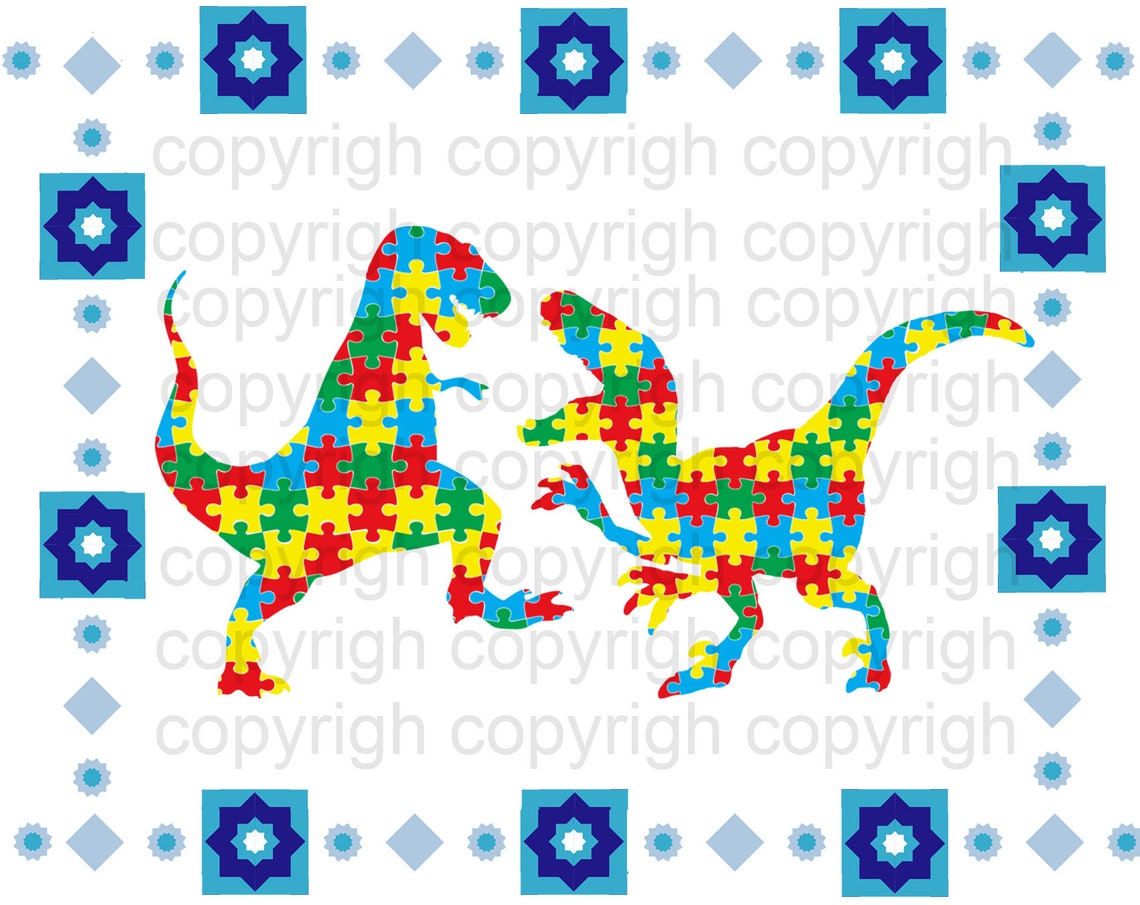 Autism Dinosaurs SVG PNG - Etsy