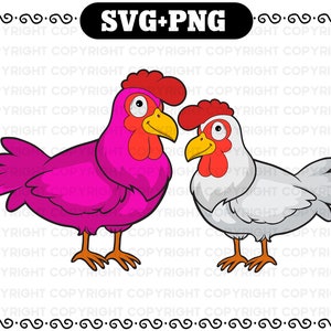 Cute Chickens SVG and Png / Clipart Png Svg / Chickens cricut Cutting files for boy girl