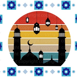 Islamic Retro Vintage muslim Ramadan Kareem Mosque svg for cricut and Png digital downlad