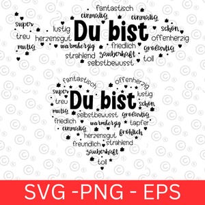 Plotterdatei Herz Du bist Spruch SVG und PNG , Vatertag Muttertag Geschenkidee zum Plotten Digital Datei