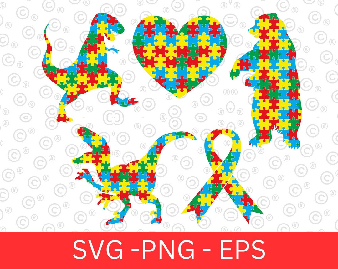 Autism Puzzle Bundle SVG + PNG - Autism Ribbon Svg - Autism Awareness ...