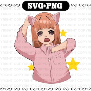 Kawaii svg file - Kawaii Girl Svg - Anime svg - Cute Girl kawaii svg for cricut - Manga svg - Manga girl svg and png
