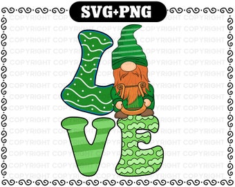 St Patricks Day Gnome SVG And PNG - Irish Gnome Cut File for cricut