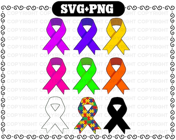 Awarness Ribbon svg - Cancer Ribbon Outline png - Ribbon svg - Awareness  Ribbon print svg Digital Download
