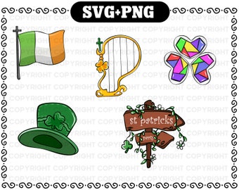 Leprechaun Shamrock St Patricks SVG And PNG - Saint Patricks Day Svg Cricut cut files - Lucky Svg - Irish Png - Lucky Shamrock Svg
