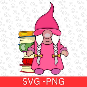 School Gnome SVG And PNG - School Student Gnome Cut File for cricut