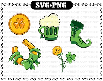 Leprechaun Shamrock St Patricks SVG And PNG - Saint Patricks Day Svg Cricut cut files - Lucky Svg - Irish Png - Lucky Shamrock Svg