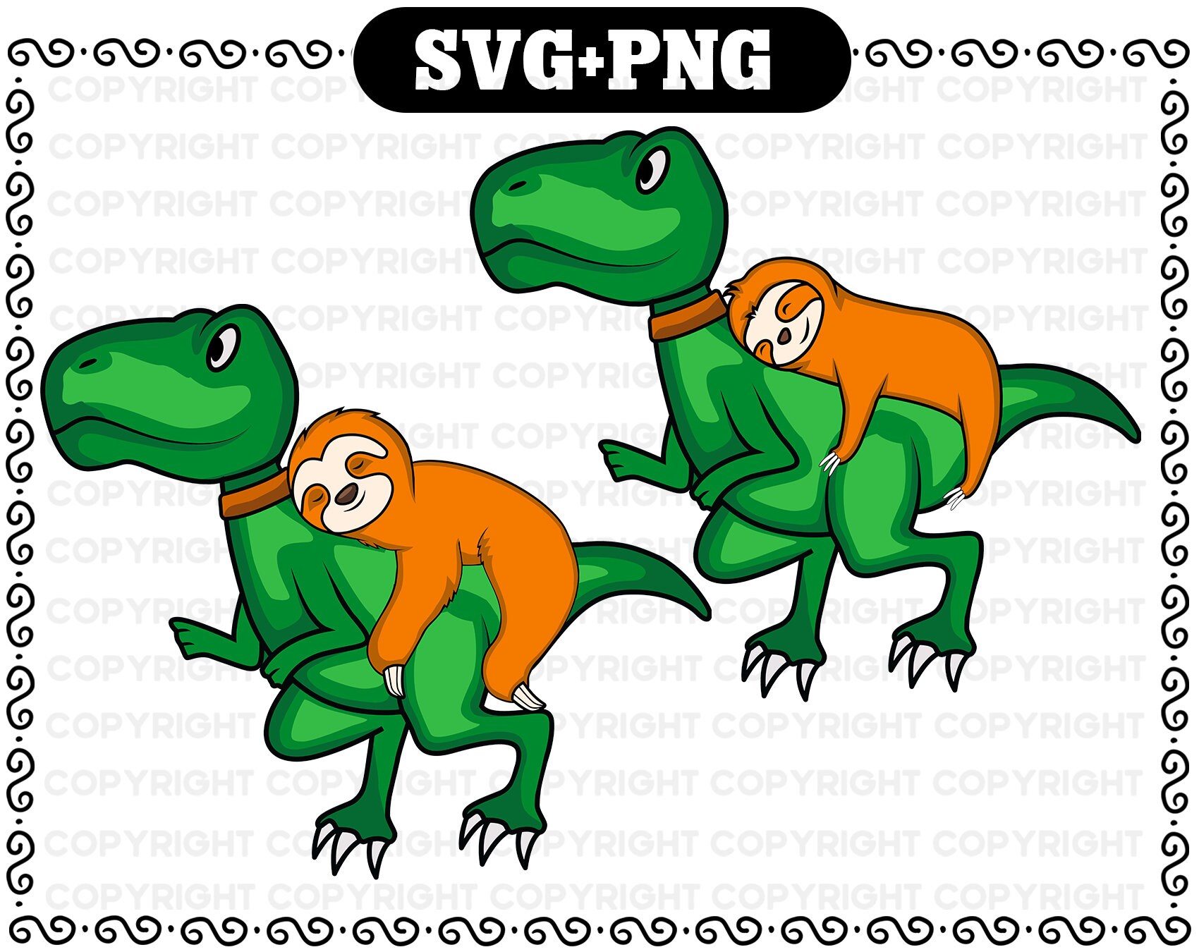 sloth riding t rex