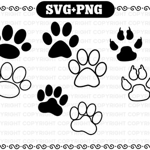 Paw Outline svg - Dog Paw Outline png - Cat Paw svg - Paw print svg