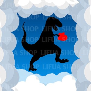 Valentine&#39;s Day Dinosaur SVG - Loveasaurus PNG - Valentine Dino Cut File - Valentine Day Dinosaur - Love Dino