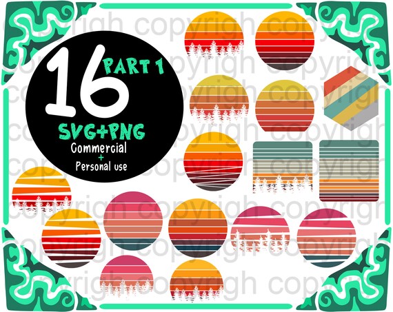 Download Sunset Bundle Part 1 16 Retro Vintage Sunset Svg Png Files Etsy