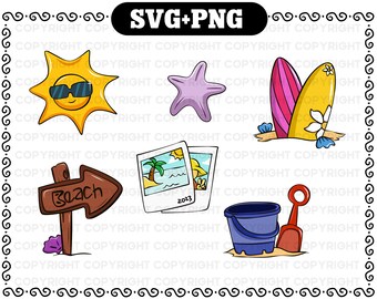 Summer SVG and PNG - summer Beach svg cutting file - Vacation svg cricut
