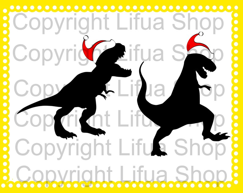 Download Christmas T-Rex Dinosaur Bundle SVG And PNG for Personal ...