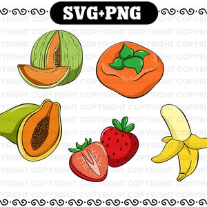 Fruits SVG and PNG - Fruits svg cutting file - Fruits svg cricut
