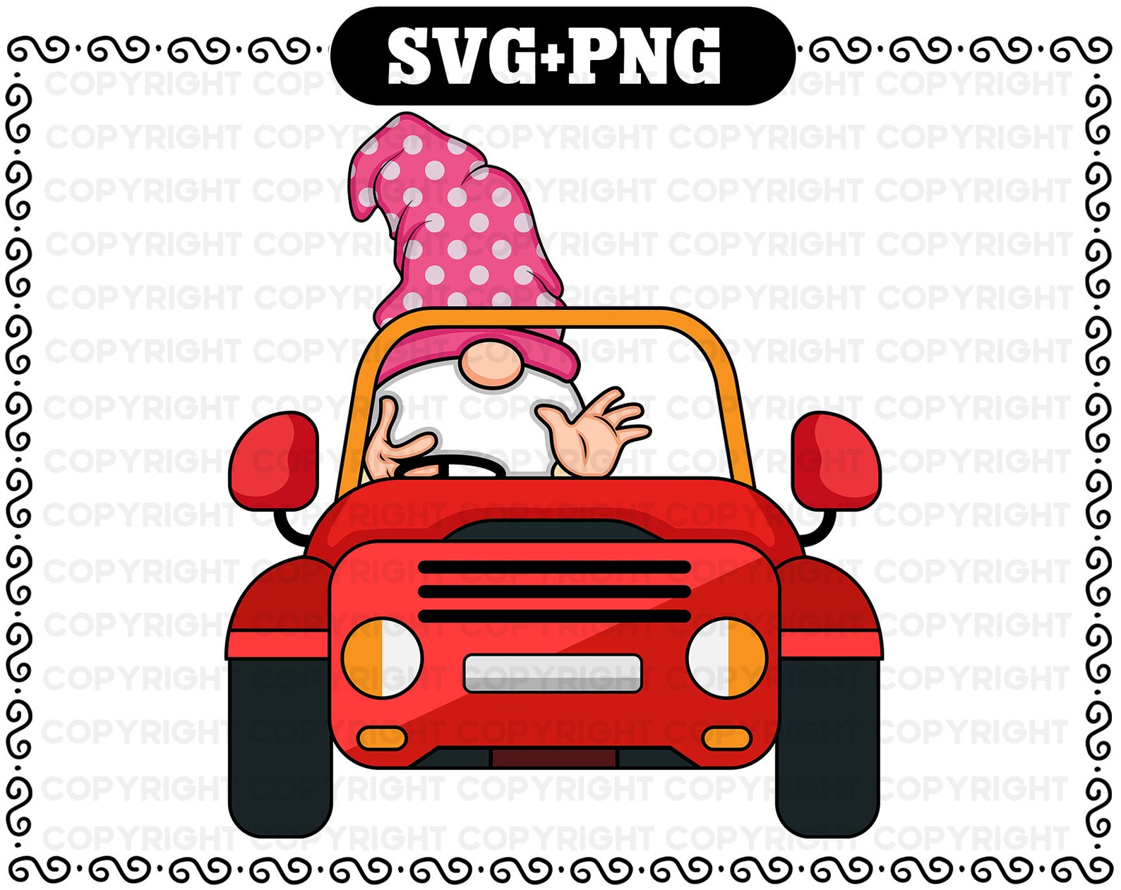 Cute Garden Gnome Driving Car Svg For Cricut Gnome Png Svg Etsy Australia