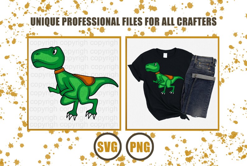Cute T-rex Dinosaur Svg and Png / Clipart File PNG SVG / Dino - Etsy