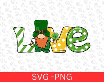 St Patricks Day Gnome SVG And PNG - Irish Gnome Cut File for cricut