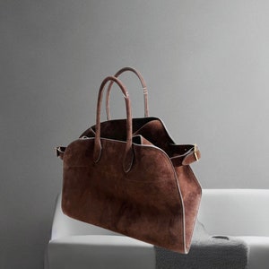 Suede Tote Bags, Luxury Leather Tote Bags for Women, Top Handle Bags, Suede Handbags