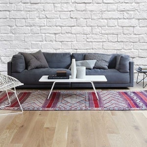 Soft White Brick Wallpaper Mural, Removable Peel and Stick Prepasted, Classic Minimalist Decor, Rustic Industrial Wallpaper for Living Room