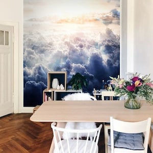 Clouds Peel and Stick Wallpaper: Blue Sky Mural, Removable Wall Decor