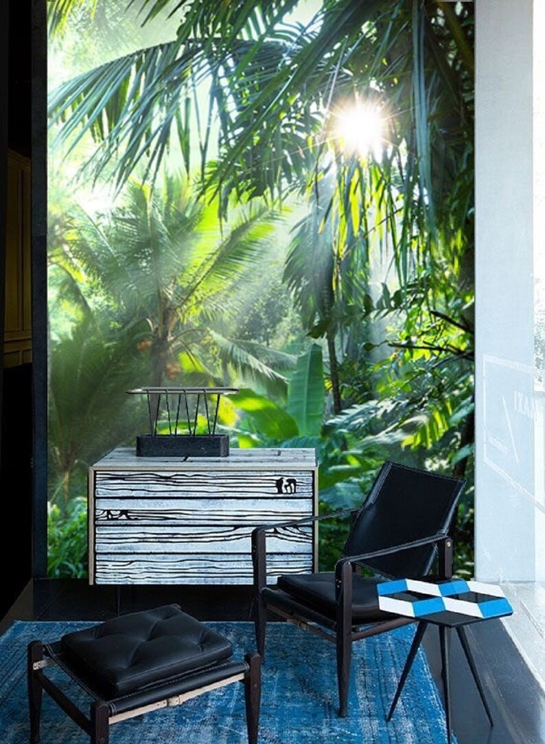 Jungle Wallpaper, Removable Wallpaper, Tropical, Jungle, Rain Forest