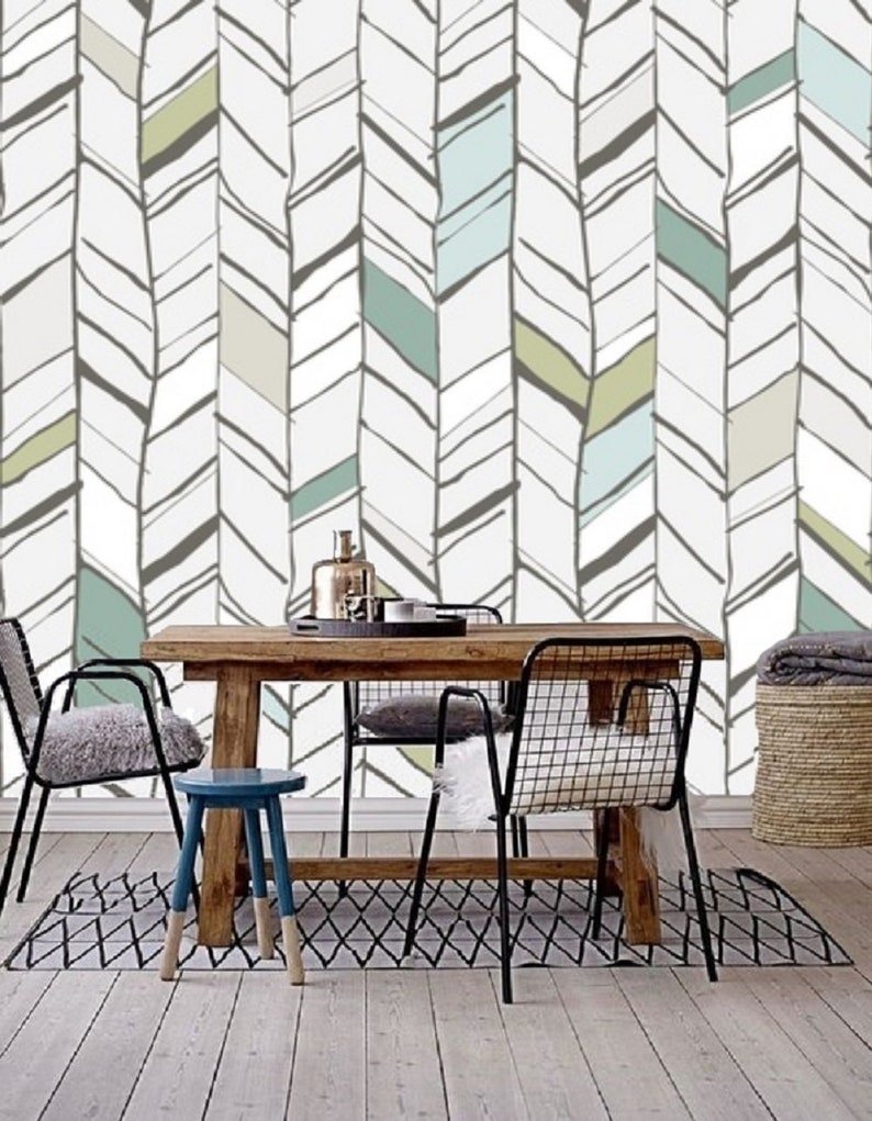 Geometric Hand-drawn Wallpaper Self Adhesive Wallpaper - Etsy Australia