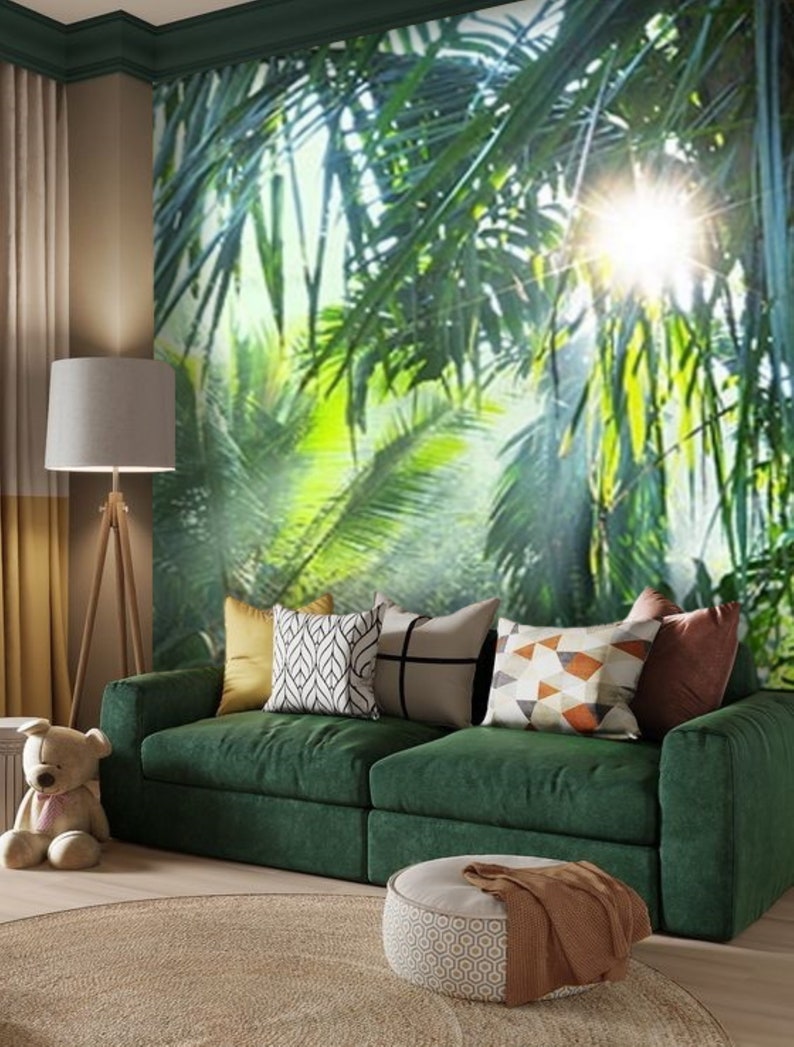 Jungle Wallpaper, Removable Wallpaper, Tropical, Jungle, Rain Forest
