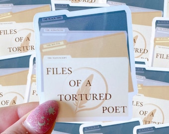 Files of a tortured poets waterproof sticker|poets|poetry