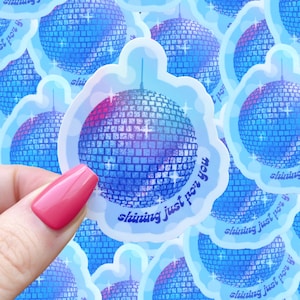 Holographic Mirrorball|discoball sticker|waterproof sticker|pop culture sticker