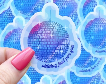 Holographic Mirrorball|discoball sticker|waterproof sticker|pop culture sticker