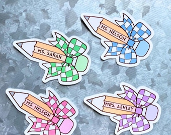 Custom teacher name pencil waterproof sticker|teacher appreciation sticker|custom teacher sticker|teacher gift|custom teacher gift