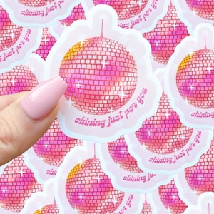 Shining just for you waterproof sticker|mirrorball sticker|discoball sticker|waterproof sticker|pop culture