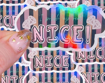 Nice! *holographic* waterproof sticker|bejeweled|waterproof sticker