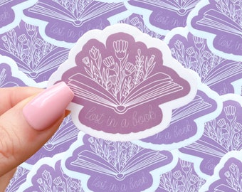 Lost in a book waterproof sticker|book sticker|reading sticker|books|reading|waterproof sticker