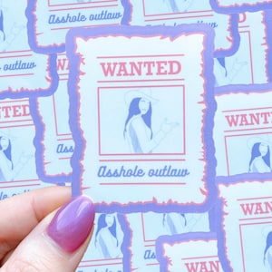 Wanted-Asshole Outlaw waterproof sticker|waterproof sticker|pop culture