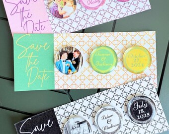 Custom save the date magnets|custom save the dates|set of 3 save the date magnets| custom colors|custom photo|photo save the date magnet