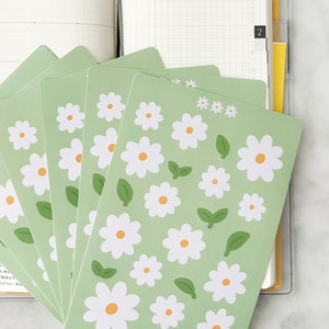 Champ de marguerites | Feuille d'autocollants décoratifs | Agenda, carnet et scrapbooking