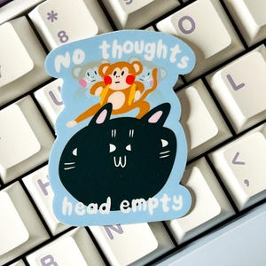 Die-Cut Cat Meme Sticker: Waterproof Vinyl Decal