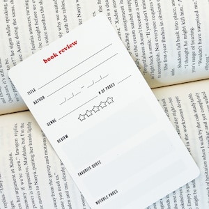 Marcador de reseñas de libros / Diario de libros, Seguimiento de libros, Regalos libreros