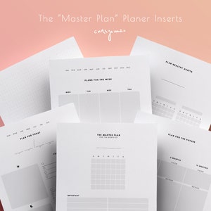 Minimal "Master Plan" PlanerEinlagen - Digital/PDF undatiert druckbar täglich, wöchentlich, Planer, US Letter/A5 (.RAR)